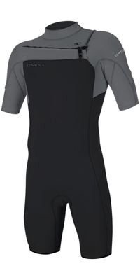 2026 O'Neill Mens Hammer 2mm Chest Zip Shorty Wetsuit 4927 - Tempered Steel / Smoke / Smoke